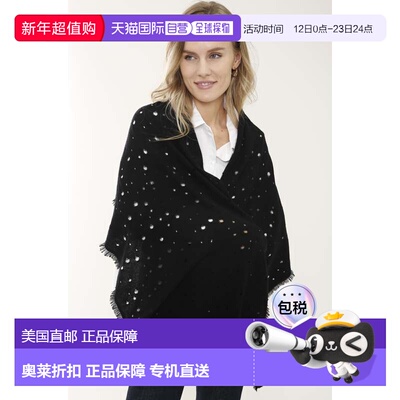 自营in2Cashmere Drop Needle Scarf - black 美国奥莱直发围巾