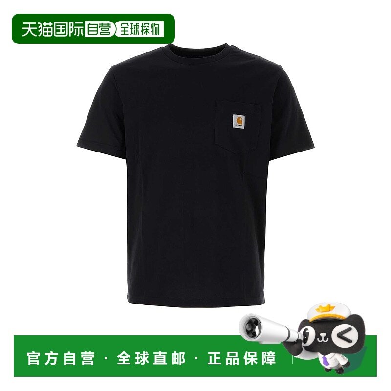1h可退 香港直邮潮奢 CARHARTT WIP 女士 S/S 黑色棉质口袋T恤 I0