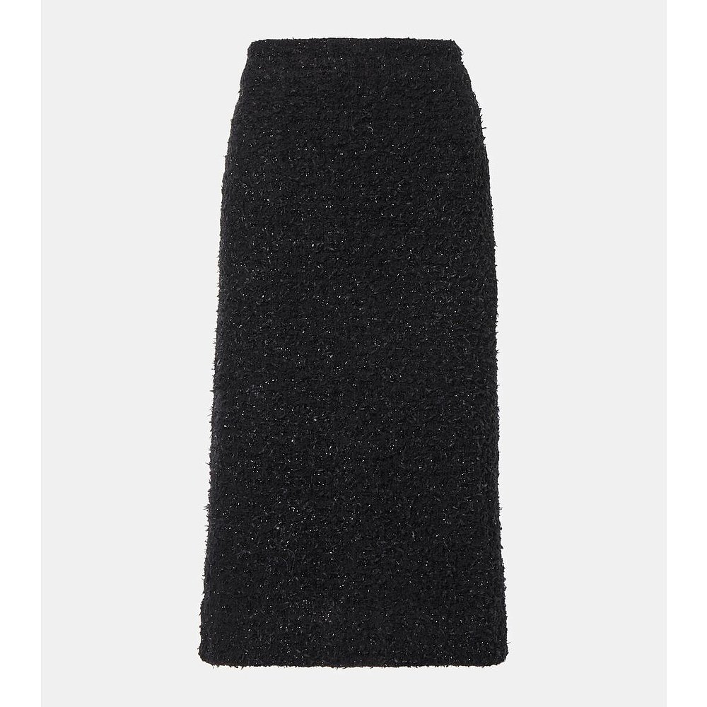 潮奢 Balenciaga 巴黎世家 女士 棉混纺花呢中长半身裙 000895