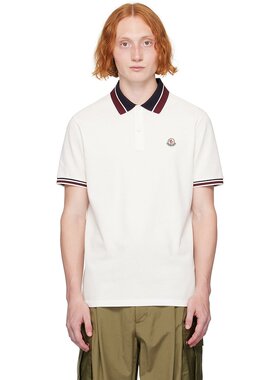 Moncler 盟可睐 男士 白色双扣 Polo 衫 J20918A0001889A16