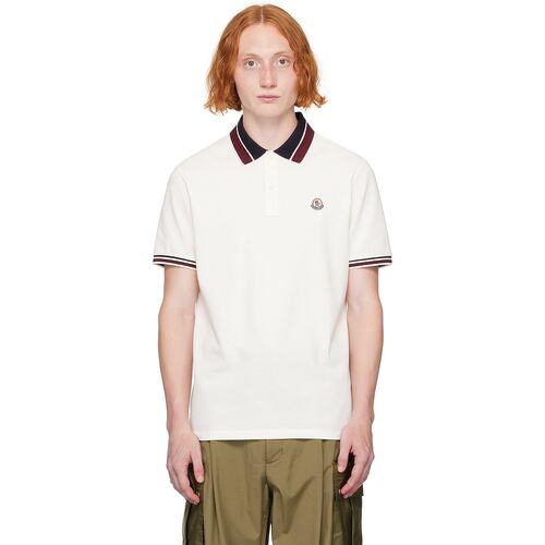 Moncler 盟可睐 男士 白色双扣 Polo 衫 J20918A0001889A16