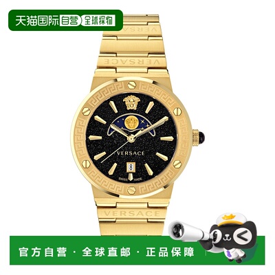 自营 versaceGreca Logo 月相腕表 - 金色/金色/黑色 美国奥莱直