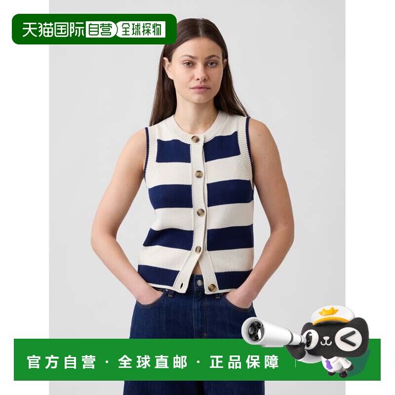 日本直邮GAP 无袖纽扣开衫毛衣针织图片