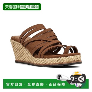 自营Donald Pliner Gallore Sandals WoBrown Leather Wedge Heel