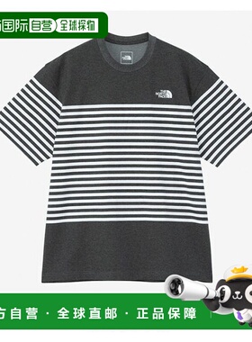 1h可退 日本直邮THE NORTH FACE 男士有机棉混纺条纹T恤 NT32406