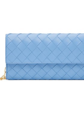 潮奢 Bottega Veneta 葆蝶家 女士 蓝色 Chain 钱包 741892VCPP3