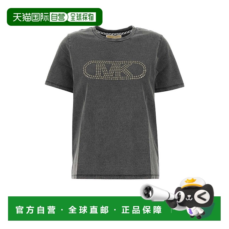 1h可退 香港直邮Michael Kors 迈克高仕 女士 黑色棉质T恤 MS551S
