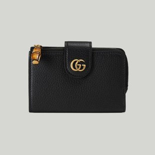 古驰 GUCCI 女士饰竹节中号双G钱包