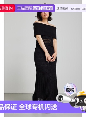 日本直邮Rienda 钩编针织短袜 BLK RI3465EW25421 黑色 短袜上衣