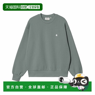 自营欧洲直邮Carhartt WIP Casey女士深绿色棉刺绣Logo卫衣