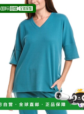 自营n natoriN名取宁静V领上衣-蓝色 美国奥莱直发