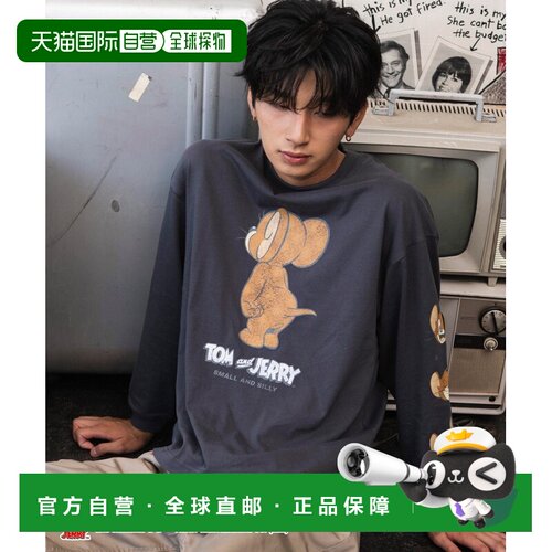 WEGO 男女同款 Tom and Jerry长袖印花T恤 纯棉 M【付后1h可退】
