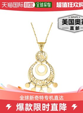 Ross-Simons 意大利 14kt 黄金花丝吊坠项链 - 黄色 【美国奥莱】