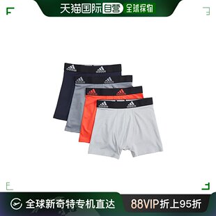 阿迪达斯 香港直邮潮奢 童 adidas 4件装 大童 男童比赛平角内裤