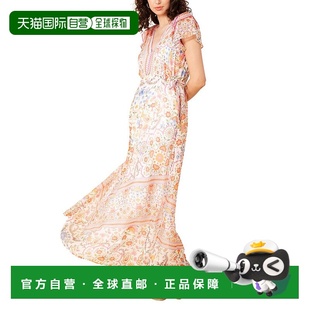 珊瑚色 Bob真丝混纺Maxi连衣裙 美国奥莱直发长裙 Hale 自营