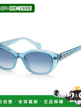 自营 swarovski施华洛世奇女式53毫米蓝色太阳镜-蓝色 美国奥莱直