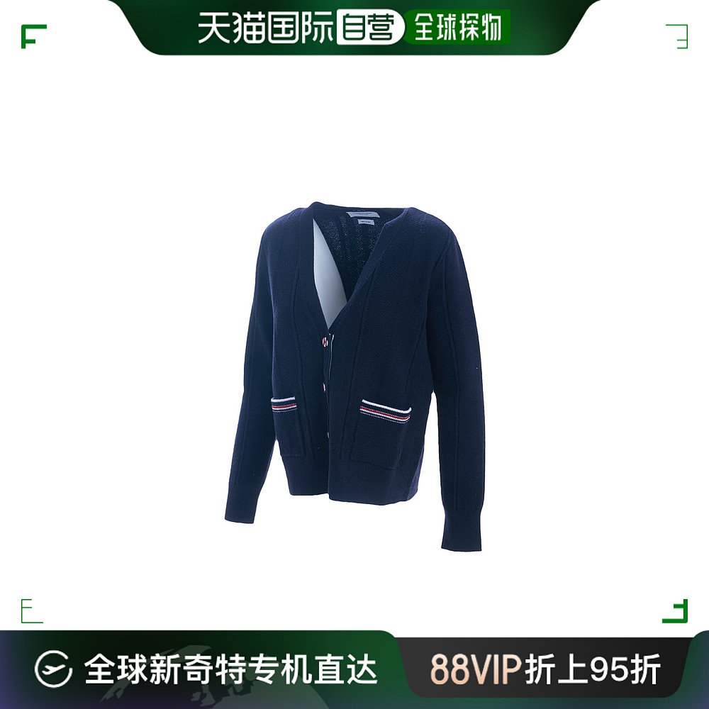 香港直邮THOM BROWNE 女士海军蓝色V领开衫 FKC410A-Y1005-415 女装/女士精品 毛针织衫 原图主图