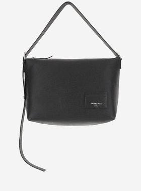 BALENCIAGA 男士斜挎包 8062472ABCC1000 黑色 Credit 大号邮差包