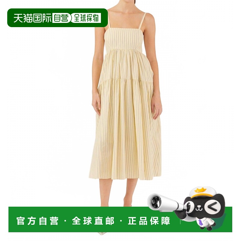 自营marissa webb女式Eva Trapeze Midi连衣裙，金丝雀色 美国奥