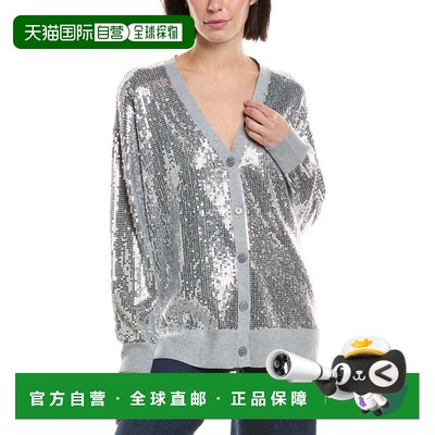 自营Vince Camuto Sequin Wool-Blend Cardigan - gray 美国奥莱