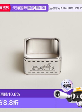 自营1h可退 欧洲直邮Hermes爱马仕 男女通用银色镀钯黄铜丝巾扣