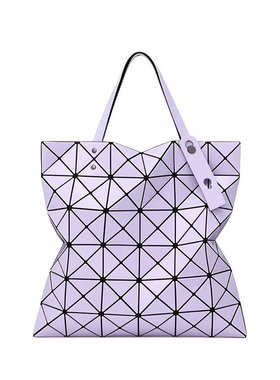 ISSEY MIYAKE LUCENT女士紫色经典光泽几何图案托特包