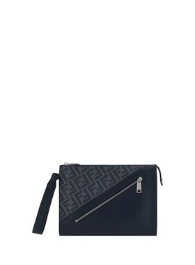 FENDI 男士手拿包 7VA491ASICF1O97 AW2024 蓝色 PORTAFOGLI