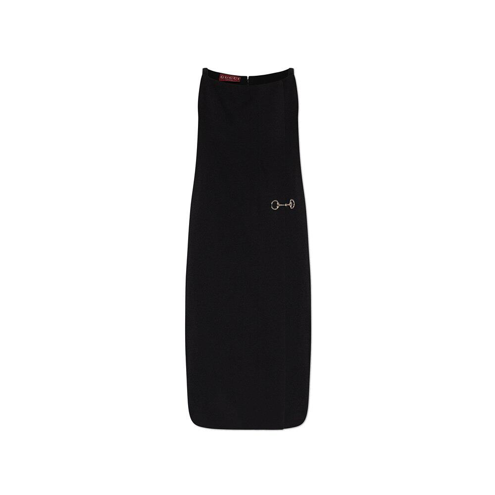 GUCCI 女士连衣裙 808796ZAR2L1000 SS2025 黑色 无袖连衣裙