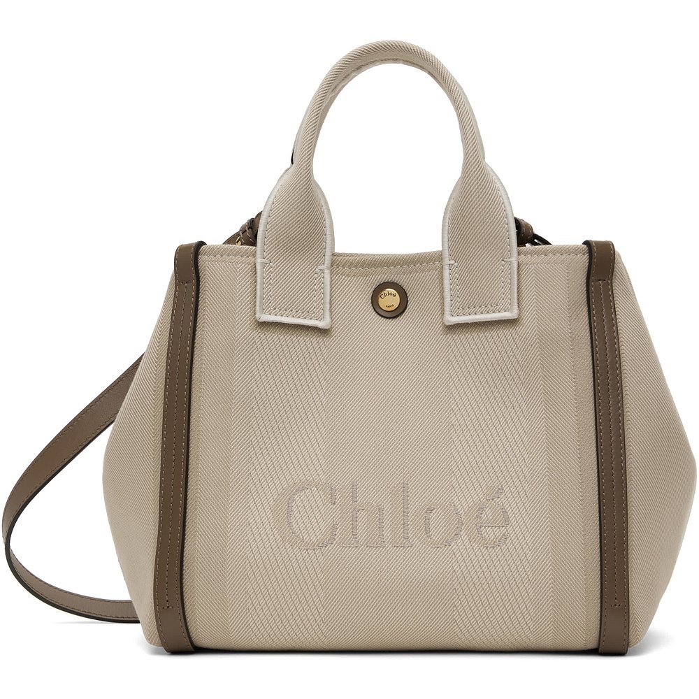 潮奢 Chloe 蔻依 女士 米色小号 Carry 托特包 CHC25SS911O65