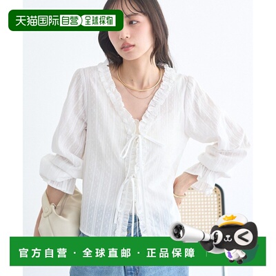 日本直邮earth music&ecology 女装 纯棉蕾丝衬衫 01001518902