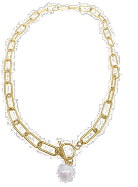 自营 adornia珍珠金回形针钮扣项链 - 白色 美国奥莱直发吊坠