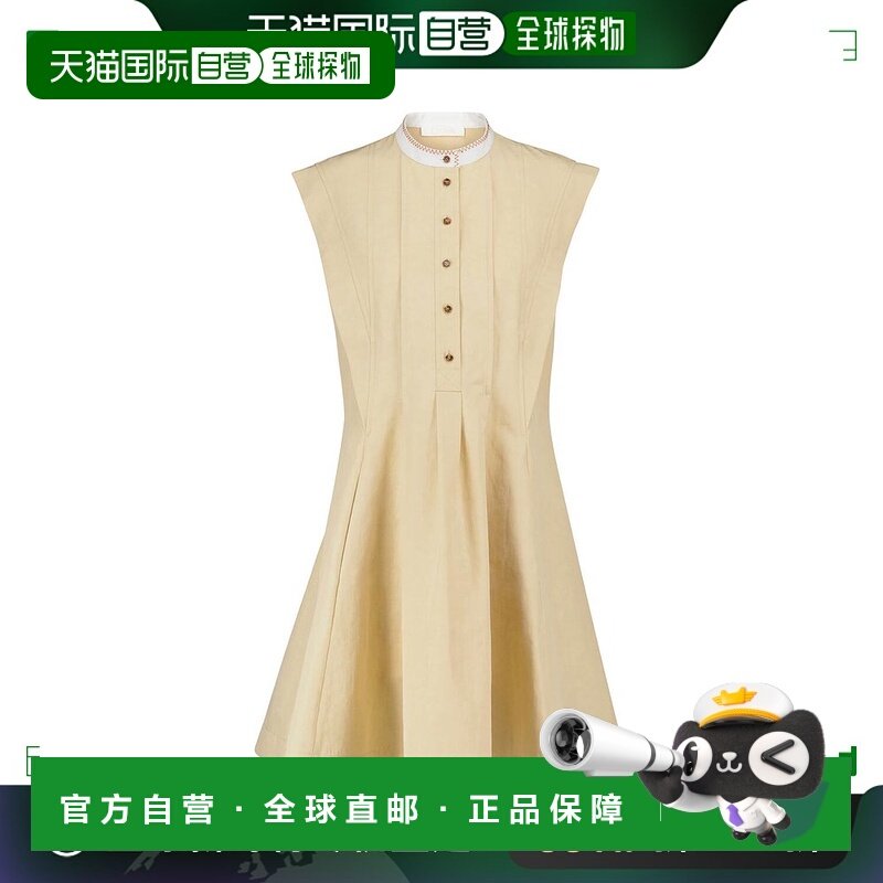 1h可退 香港直邮Chloe 蔻依 女士 亚麻棉质迷你连衣裙 yellow黄色,女装/女士精品,连衣裙,淘宝优惠券,粉丝福利购,淘宝优惠卷