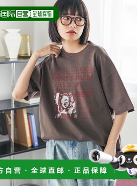 1h可退 日本直邮PAGEBOYLIM 男女同款新闻报纸图案T恤 452324
