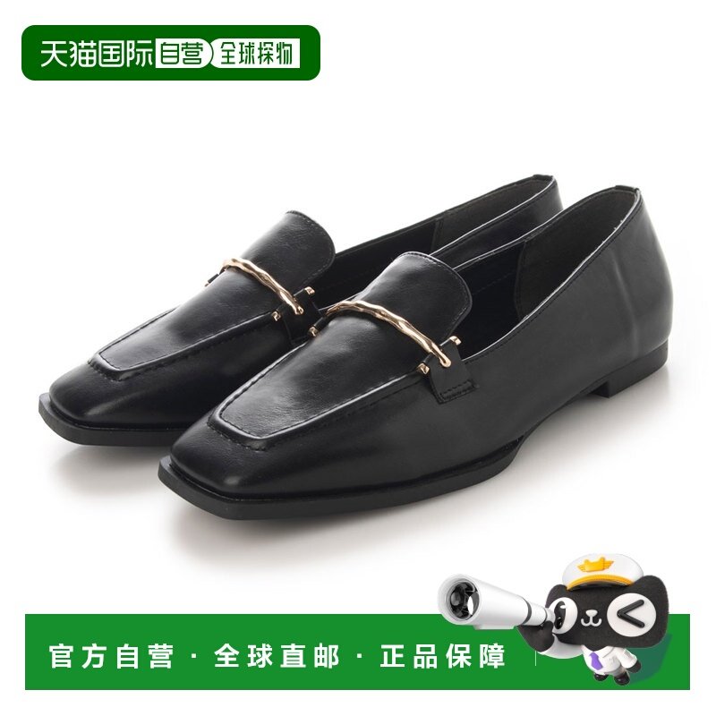 日本直邮VIVIAN 方头乐福鞋拼接鞋底（黑色）单鞋一脚蹬