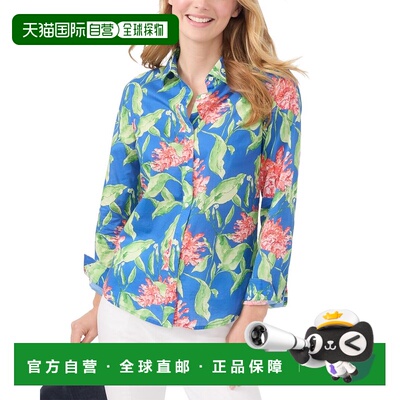 自营J.McLaughlin Peony Bloom Lois Blouse - blue/coral 美国奥