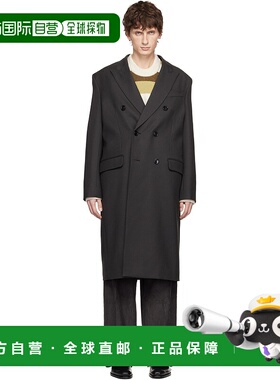 1h可退 香港直邮潮奢 Ami Paris 男士 灰色 Wool Double Breasted