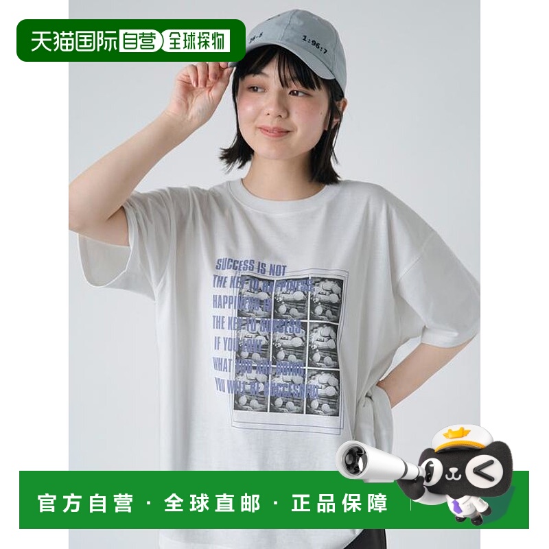 1h可退 日本直邮ehka sopo 照片印花oversize T恤 日系自然系古着