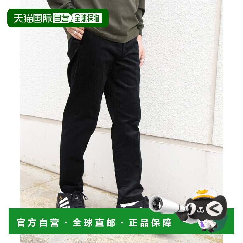 日本直邮SHIPS any 可机洗灯芯绒弹力修身九分锥形休闲裤 黑色