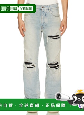 1h可退 香港直邮AMIRI 男士 MX1 直筒喇叭型牛仔裤 AMBMJE1026