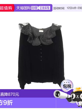 日本直邮中古YSL圣罗兰女A级95新blouse女士衬衫羊毛上衣黑色