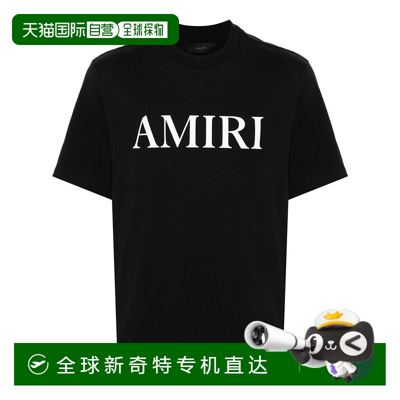 自营 amiri圆领T恤，带有橡胶徽标细节-黑色 【美国奥莱】直发