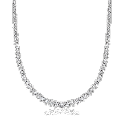 Ross-Simons 实验室培育钻石刻度 925 银网球项链 - 16 英寸 【美