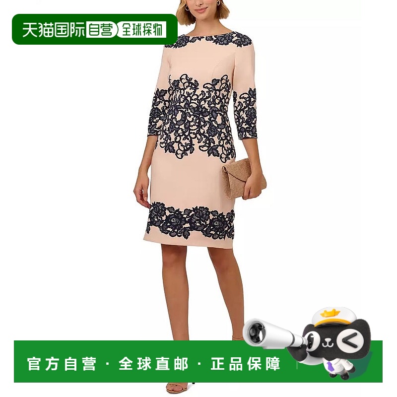 1h可退 【美国直邮】adrianna papell 女士 连衣裙蕾丝紧身