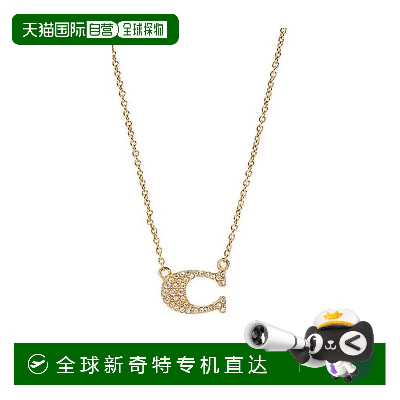 1小时内可退 香港直邮COACH 女士项链 91433GLD AW2020 黄色 镶钻