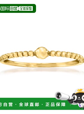 自营 RS Pure by Ross-Simons 14kt 黄金串珠戒指带球 - 黄色 美