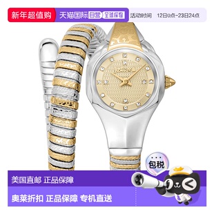 自营 Just Cavalli女式蛇316L不锈钢手表-双色银色和金色 美国奥