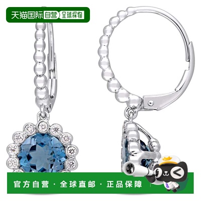 自营Mimi & Max 3 1/6ct TGW London Blue Topaz 1/3ct TW Diamon