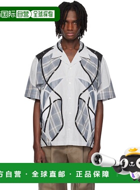 1h可退 香港直邮潮奢 Craig Green 男士 蓝色拼接衬衫 CGSS25CWOS