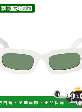 自营 off-white米白色Cary长方形太阳镜-白绿色 美国奥莱直发