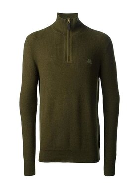 BURBERRY 男士针织毛衣 39436531 SS2021 绿色 立领拉链针织套衫